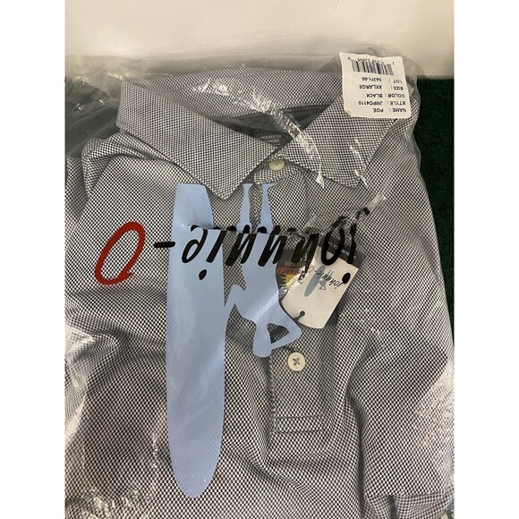 Men's Johnnie-O Prep Formance Jersey Poe Printed Polo/GOLF Shirt Black XXL/2XL - Picture 4 of 11